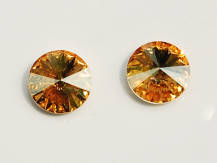 Sztyfty rivoli koła golden shadow złote Swarovski crystals 8 mm