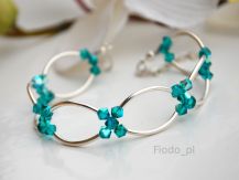 BRANSOLETKA DWURZĘDOWA BLUE ZIRCON