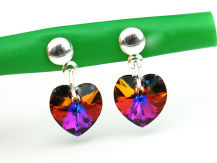 KOLCZYKI SZTYFTY SERCA VOLCANO SWAROVSKI