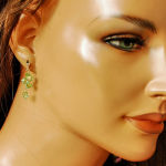 KOLCZYKI SZTYFTY BICONE PERIDOT - 4