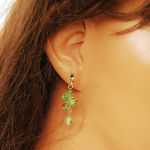 KOLCZYKI SZTYFTY BICONE PERIDOT - 5
