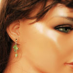 KOLCZYKI SZTYFTY BICONE PERIDOT - 6