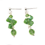 KOLCZYKI SZTYFTY BICONE PERIDOT - 2