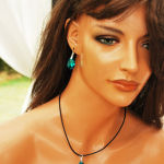 WISIOREK MIGDAŁ BLUE ZIRCON AB 22 MM - 5