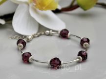 MODNA BRANSOLETKA AMETHYST NA RURKACH SWAROVSKI