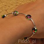 MODNA BRANSOLETKA ELEGANCKIE ZIELENIE I FIOLETY SWAROVSKI - 2