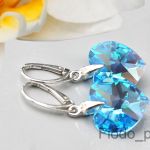 KOLCZYKI SERCE SWAROVSKI NIEZIEMSKI BŁĘKIT - 2