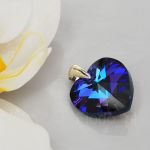 WISIOREK SERCE SWAROVSKI SZAFIROWY Z FIOLETEM - 2