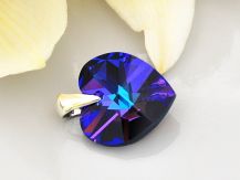 WISIOREK SERCE SWAROVSKI SZAFIROWY Z FIOLETEM