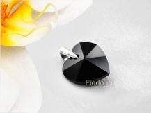 WISIOREK SERCE SWAROVSKI CZARNY