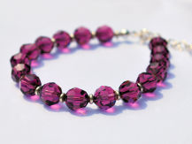 BRANSOLETKA KORALIKI AMETHYST 