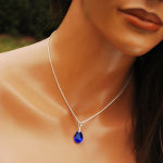 Wisiorek piękny szlif kobalt  majestic blue kryształ Swarovski - 4