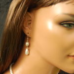 KOLCZYKI PERŁA KROPLA  SWAROVSKI - 4