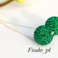 DŁUGIE KOLCZYKI KULE 1,4 CM EMERALD ZIELEŃ