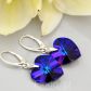 KOLCZYKI SERCE SWAROVSKI SZAFIROWE