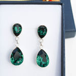 DŁUGI MIGDAŁ W SREBRZE ŁEZKA EMERALD - 8