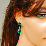 DŁUGI MIGDAŁ W SREBRZE ŁEZKA EMERALD - 7