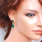 DŁUGI MIGDAŁ W SREBRZE ŁEZKA EMERALD - 6