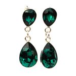DŁUGI MIGDAŁ W SREBRZE ŁEZKA EMERALD - 2