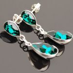 DŁUGI MIGDAŁ W SREBRZE ŁEZKA EMERALD - 5
