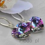 KOLCZYKI SERCE SWAROVSKI ZIMNY RÓŻ - 4