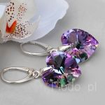 KOLCZYKI SERCE SWAROVSKI ZIMNY RÓŻ - 2