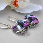 KOLCZYKI SERCE SWAROVSKI ZIMNY RÓŻ - 3