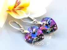 KOLCZYKI SERCE SWAROVSKI ZIMNY RÓŻ