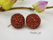 KOLCZYKI KULE KULKI CIEMNY BRĄZ 1,6 CM