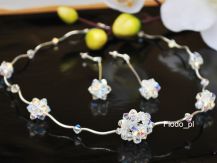 KOLIA ŚLUBNA Z UROCZYCH KORALIKÓW SWAROVSKI