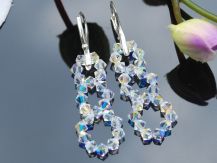 KOLCZYKI KOŁA PLECIONE CRYSTAL AB