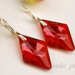 KOLCZYKI RHOMBUS 27 MM RED MAGMA NOWOŚĆ - 2