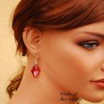 KOLCZYKI RHOMBUS 27 MM RED MAGMA NOWOŚĆ - 4