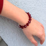 BRANSOLETKA DUŻE KULKI BORDO 10 MM - 4