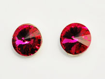 Sztyfty rivoli koła fuchsia róż Swarovski crystals 8 mm
