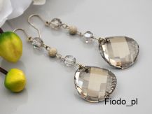 MEGA DŁUGIE KOLCZYKI TWIST SILVER SHADE SWAROVSKI