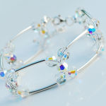 BRANSOLETKA DWURZĘDOWA KULKI CRYSTAL AB - 3