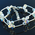 BRANSOLETKA DWURZĘDOWA KULKI CRYSTAL AB - 4