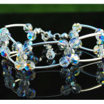 BRANSOLETKA DWURZĘDOWA KULKI CRYSTAL AB - 9