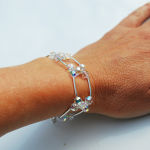 BRANSOLETKA DWURZĘDOWA KULKI CRYSTAL AB - 5