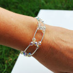 BRANSOLETKA DWURZĘDOWA KULKI CRYSTAL AB - 6
