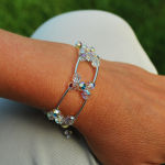 BRANSOLETKA DWURZĘDOWA KULKI CRYSTAL AB - 7