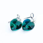 KOLCZYKI SZTYFTY SERCA EMERALD SWAROVSKI - 3