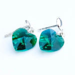 KOLCZYKI SZTYFTY SERCA EMERALD SWAROVSKI - 4