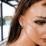 KOLCZYKI SZTYFTY SERCA EMERALD SWAROVSKI - 6