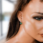 KOLCZYKI SZTYFTY SERCA EMERALD SWAROVSKI - 7