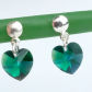 KOLCZYKI SZTYFTY SERCA EMERALD SWAROVSKI