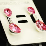 DŁUGIE MIGDAŁY ROSE RÓŻOWE ŁEZKI SWAROVSKI - 3