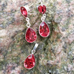 DŁUGIE MIGDAŁY ROSE RÓŻOWE ŁEZKI SWAROVSKI - 6