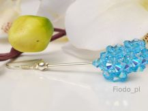 DŁUGIE KULE AQUAMARINE PLECIONE